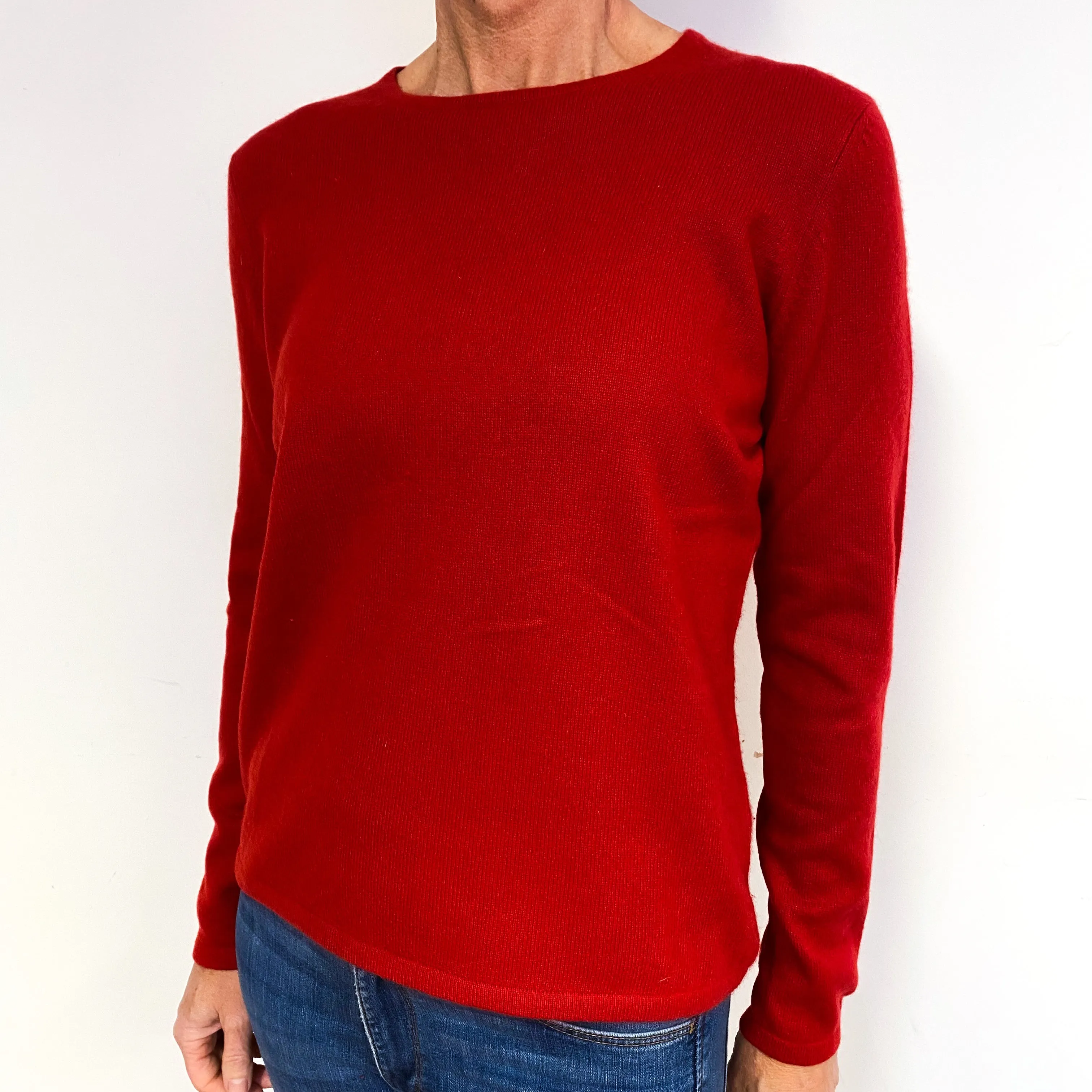 ScarlettV Red Cashmere Crew Neck Jumper Medium