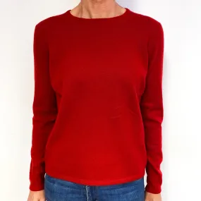 ScarlettV Red Cashmere Crew Neck Jumper Medium