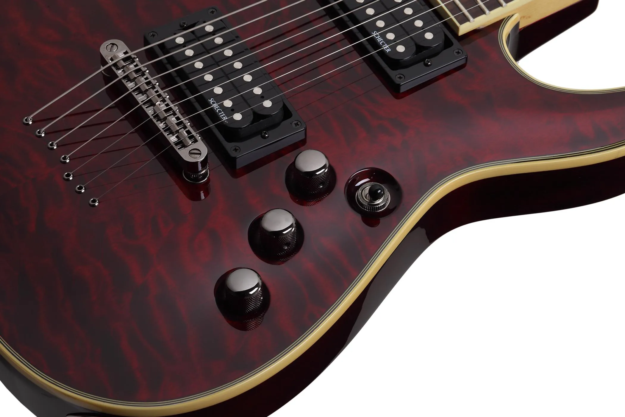 Schecter Omen Extreme-7 Left Handed – Black Cherry