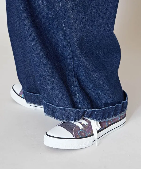 Skull Embroidery Denim Overall