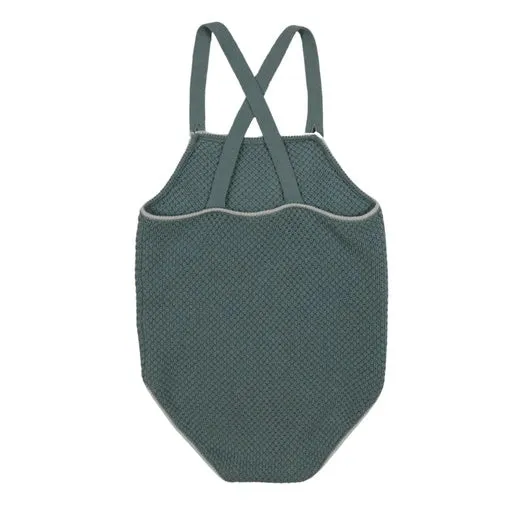 Slate Seed Stitch Short Overall