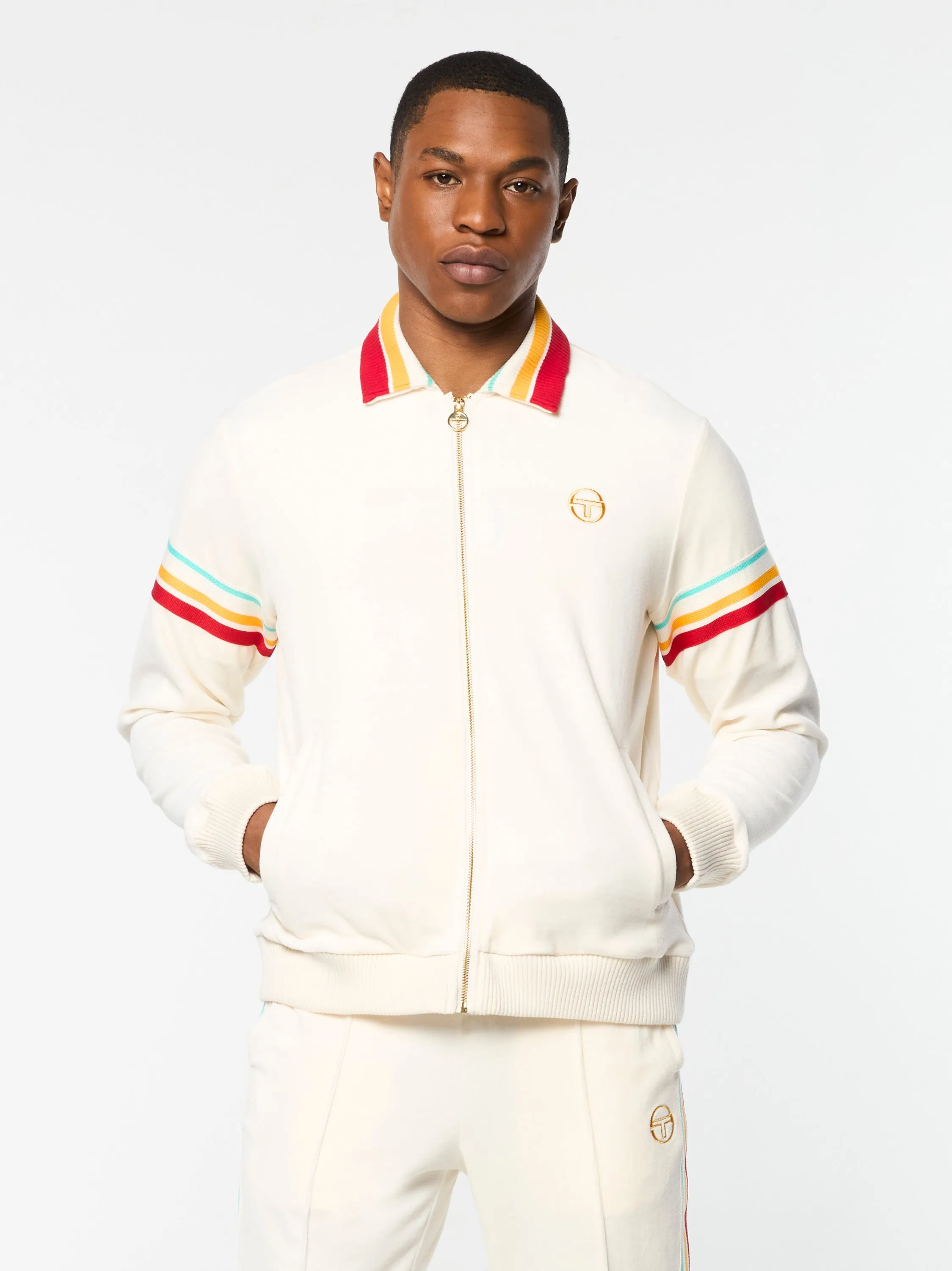 Slice Track Jacket- Gardenia/ Gold