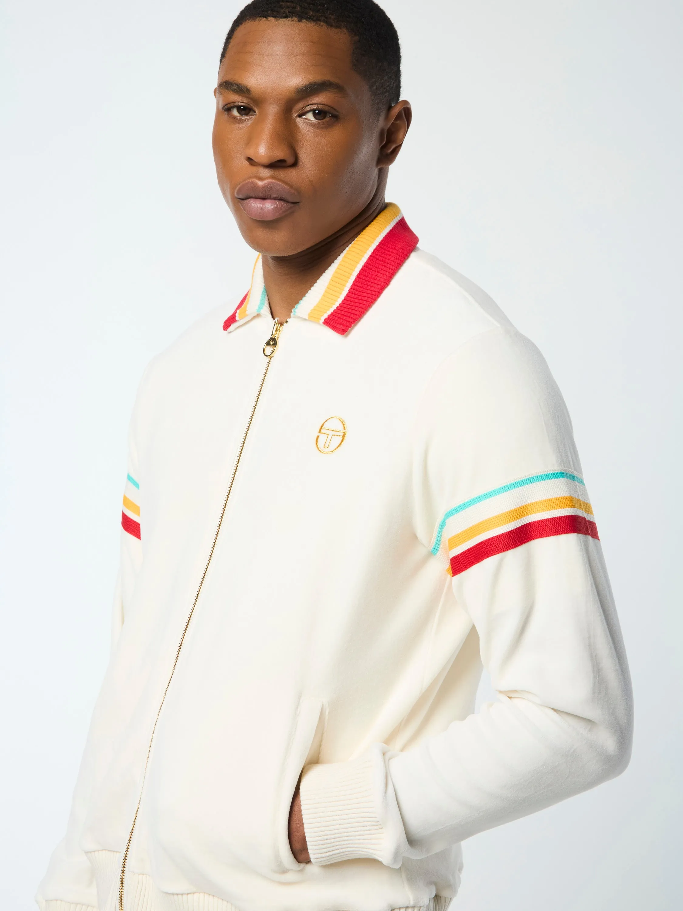 Slice Track Jacket- Gardenia/ Gold