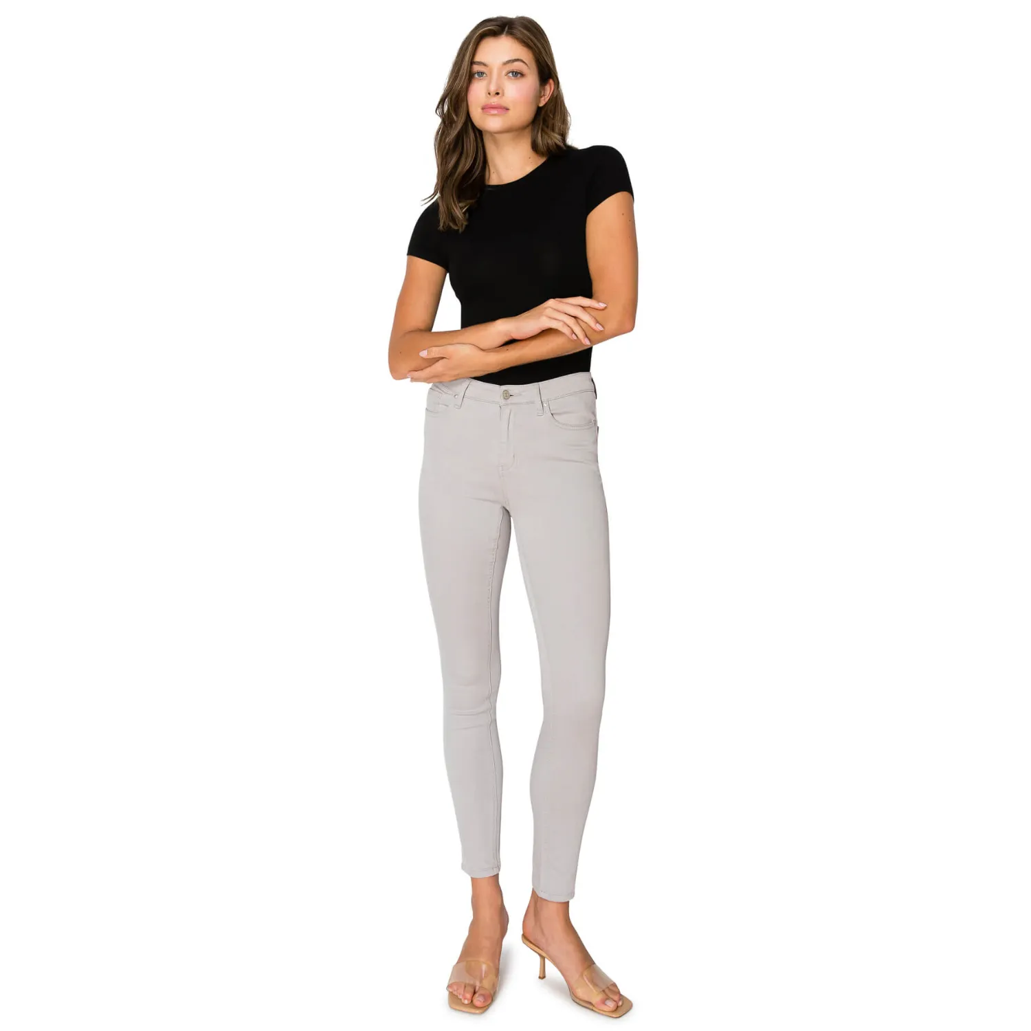 Soft Stretchy High Rise The Everyday Skinny Jeans - Light Grey