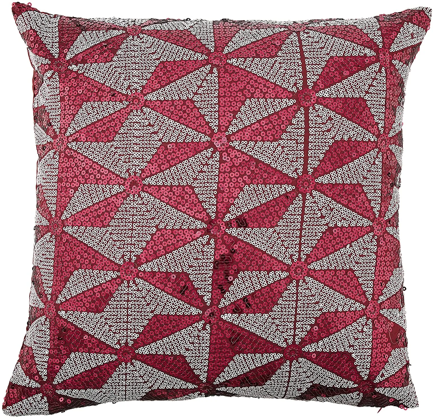 Sparkling Embroidered Sequins Pattern Decorative Accent Throw Pillow