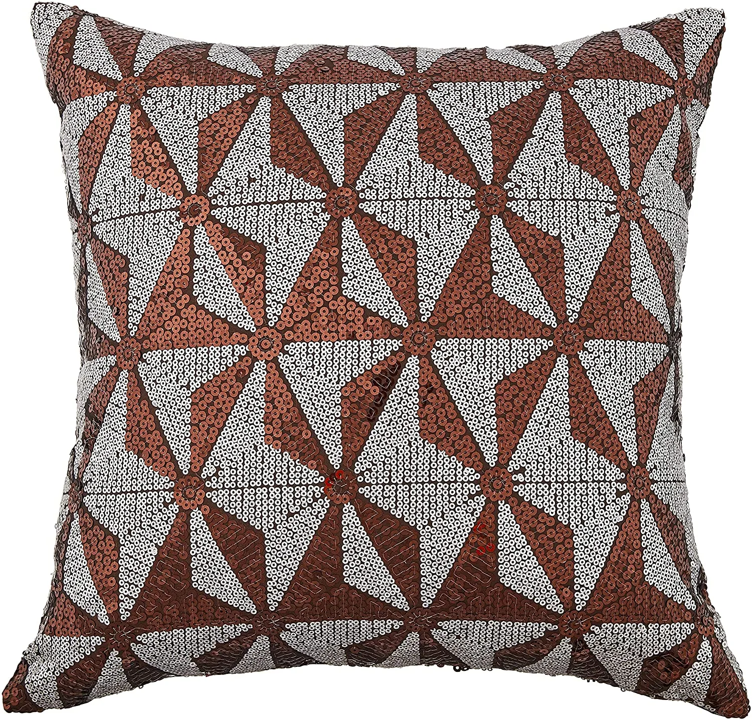 Sparkling Embroidered Sequins Pattern Decorative Accent Throw Pillow