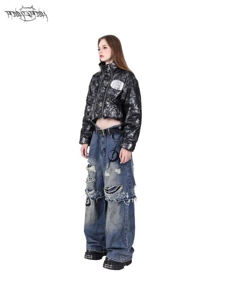 Structure Short High Neck Genderless Y2K Cotton Jacket【s0000004832】