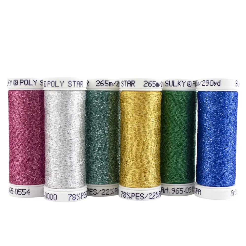 Sulky 30wt Poly Sparkle Thread 6 pack - Spring Assortment*