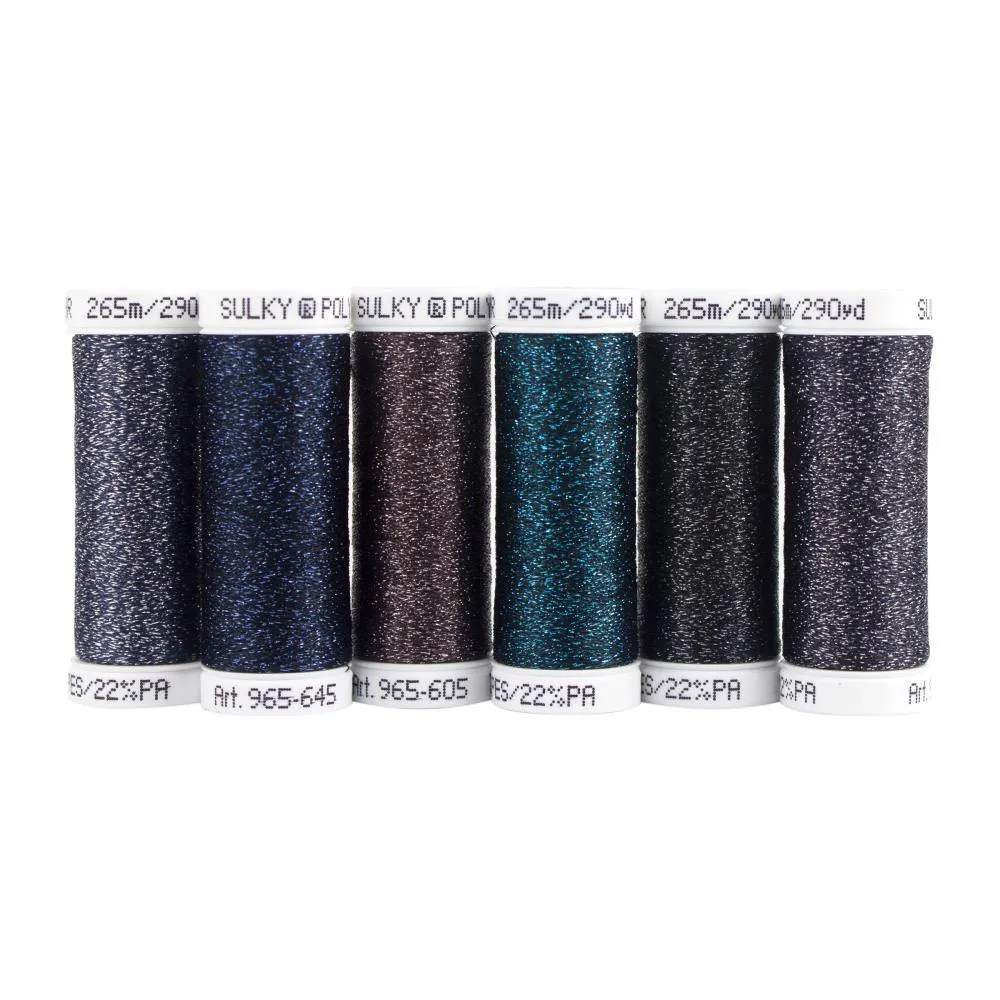 Sulky 30wt Poly Sparkle Thread 6 pack - Winter Assortment*