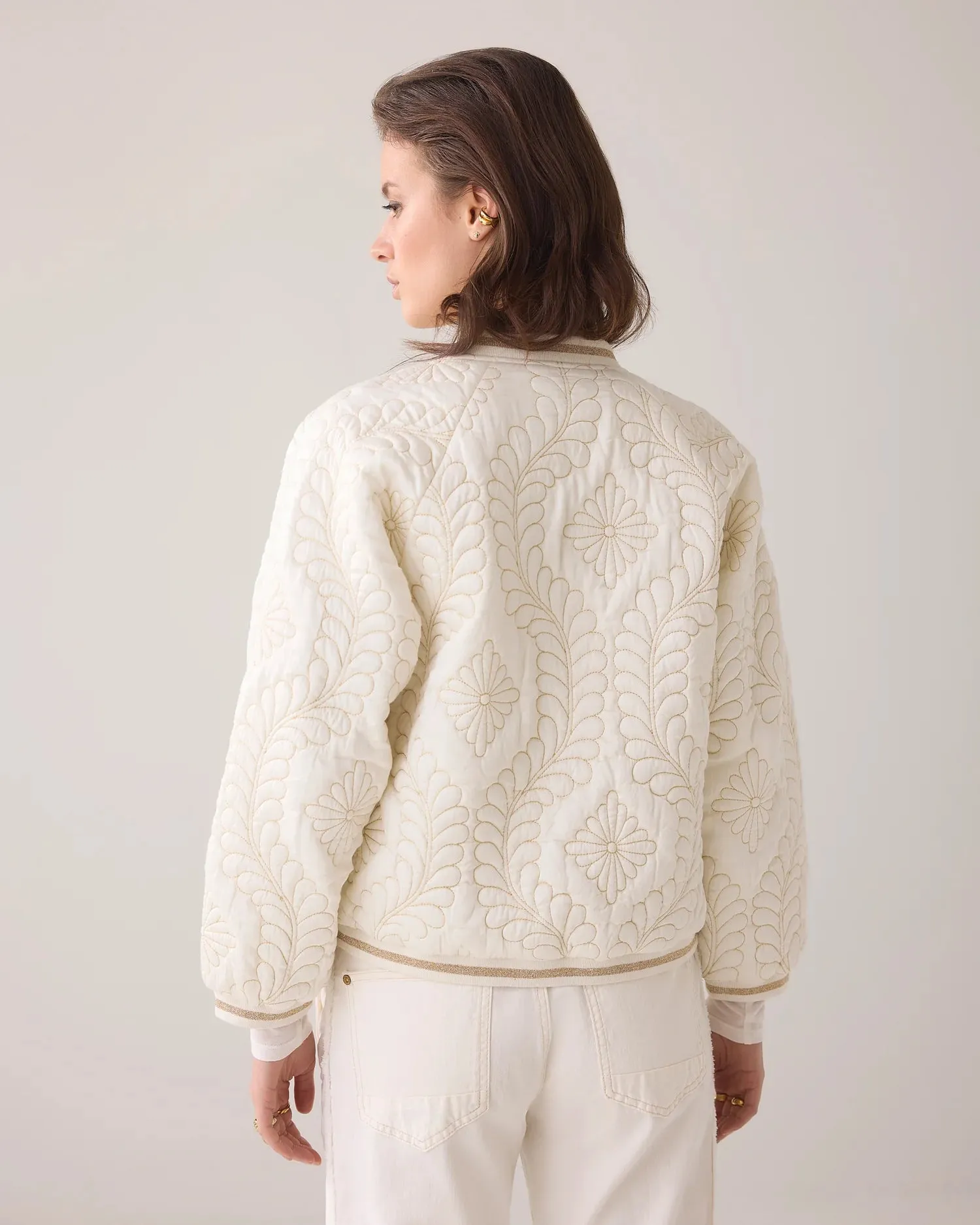 Summum Quilted bomber jacket in satin