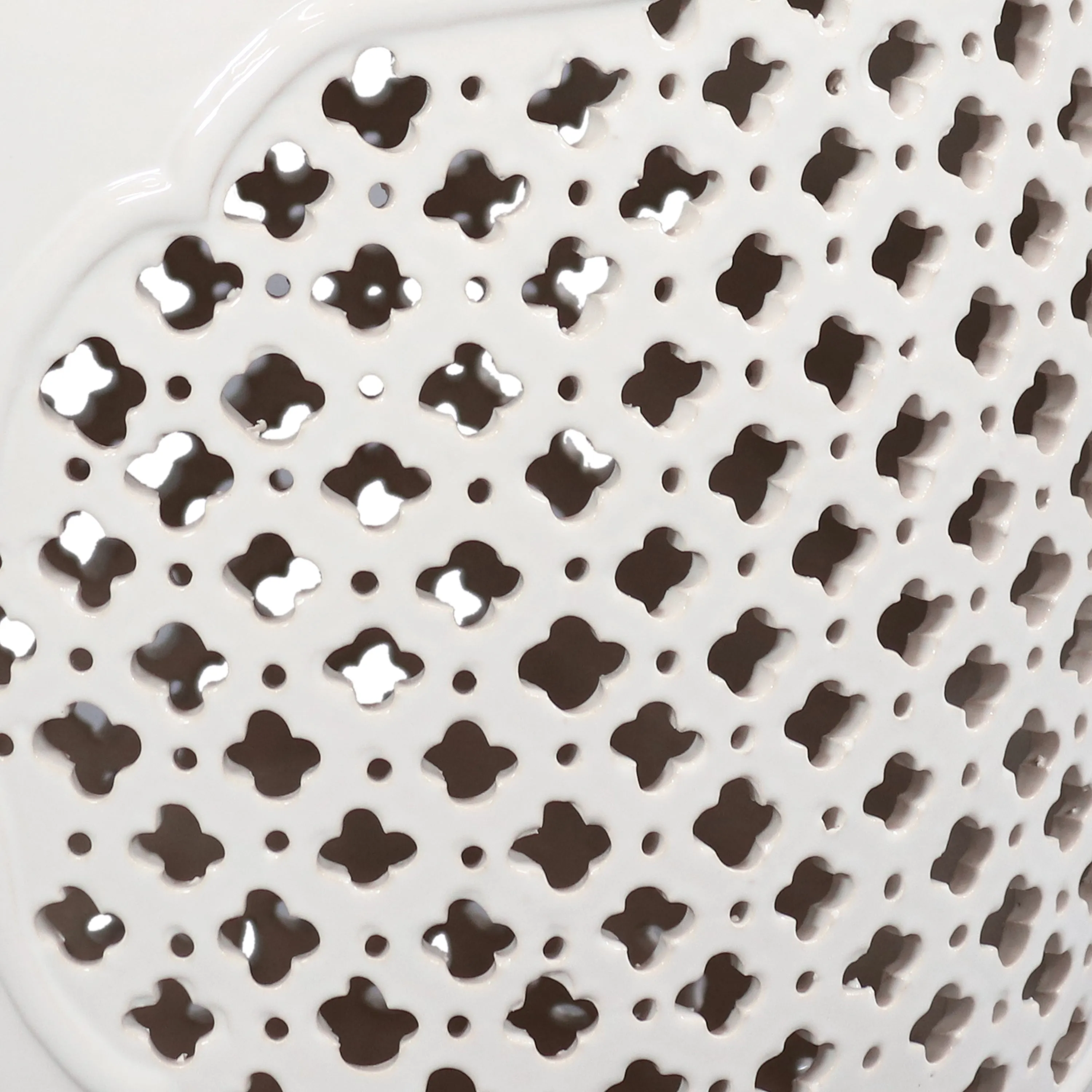 Sunnydaze Marrakesh Lattice Ceramic Garden Stool Side Table - 17.75"