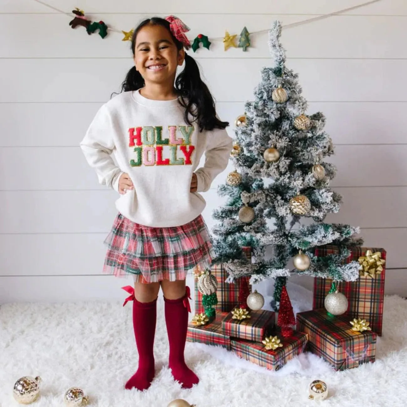 Sweet Wink Girls Christmas Plaid Tutu Skirt