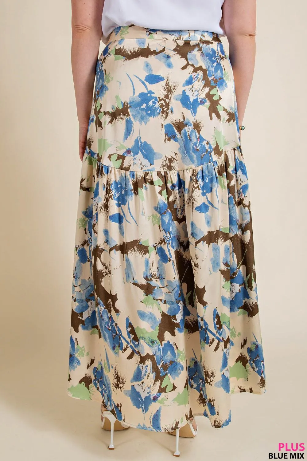 Tansy Botanical Faux Wrap Midi Skirt