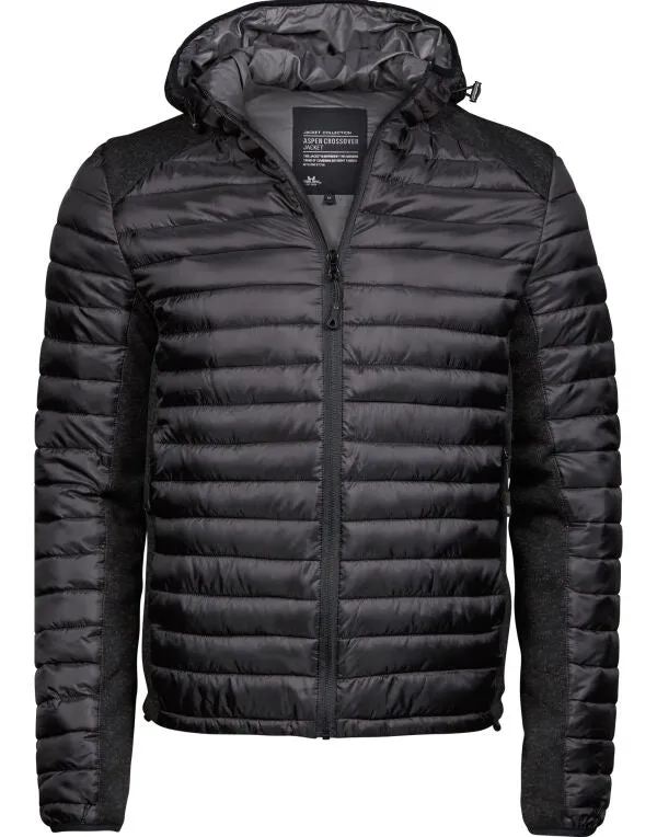 Tee Jays Men's Hooded Outdoor Crossover Jacket | Showerproof Hooded Puffer | 3 Colours | S-3XL