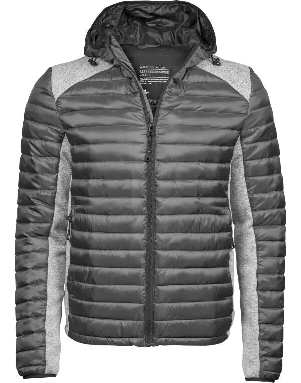 Tee Jays Men's Hooded Outdoor Crossover Jacket | Showerproof Hooded Puffer | 3 Colours | S-3XL