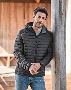 Tee Jays Men's Hooded Outdoor Crossover Jacket | Showerproof Hooded Puffer | 3 Colours | S-3XL