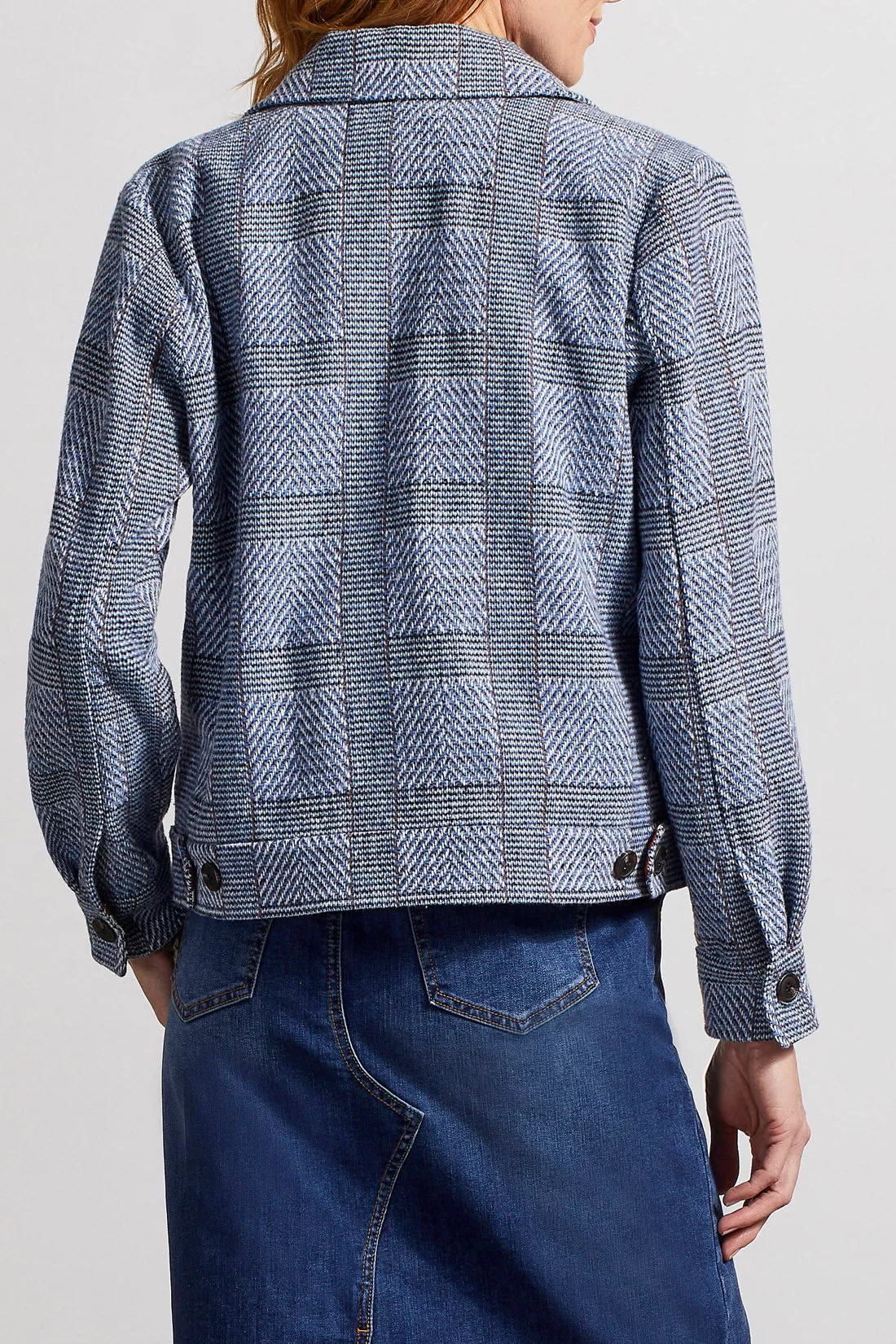 Tribal  Fall/Winter 2023-7892O/4839-Crop Shacket -Blue Lake