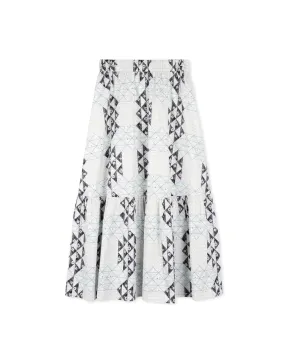 Tween Geometric Floral Printed Midi Skirt