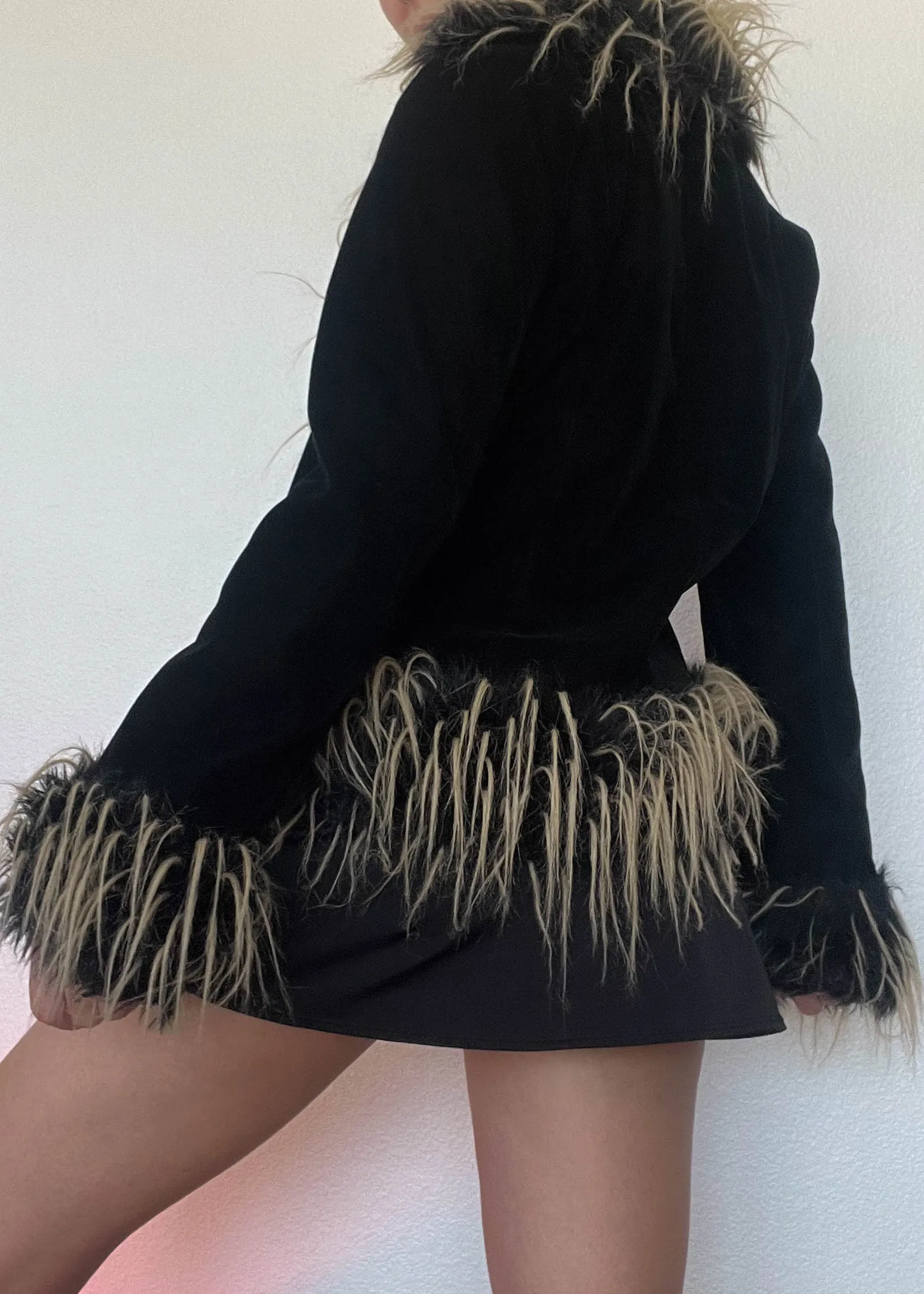 Velvet Fur Trim Jacket (S-S/M)