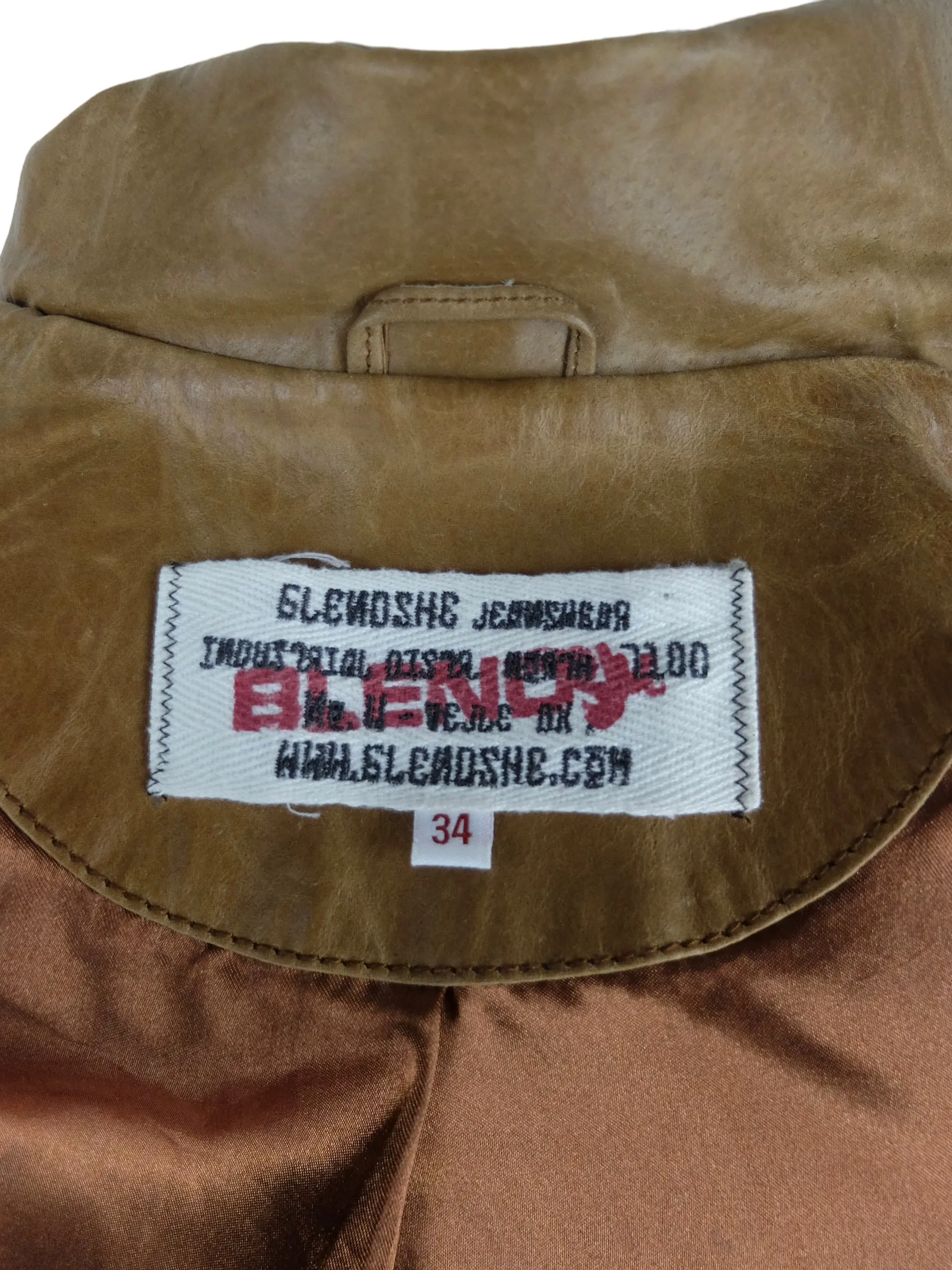 Vintage 2000s Y2K Preppy Boho Chic Tan Brown Collared Button Up Leather Jacket