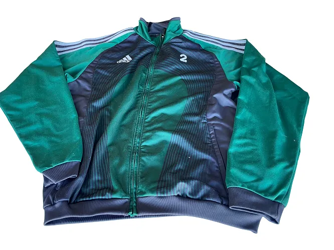 Vintage Men's SC Pockings Green Adidas full zip track jacket in M|L27 W20|SKU 4389