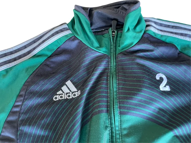 Vintage Men's SC Pockings Green Adidas full zip track jacket in M|L27 W20|SKU 4389