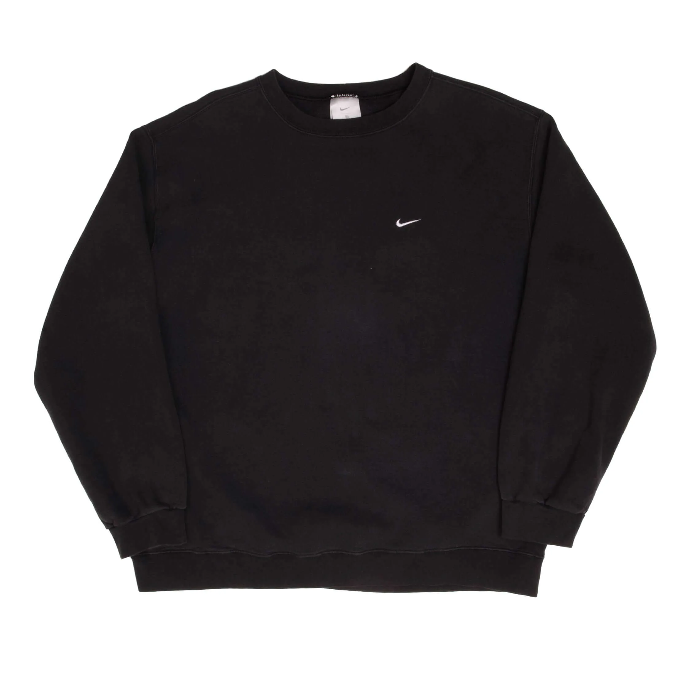VINTAGE NIKE CLASSIC SWOOSH BLACK SWEATSHIRT 2000S SIZE XL MADE IN USA