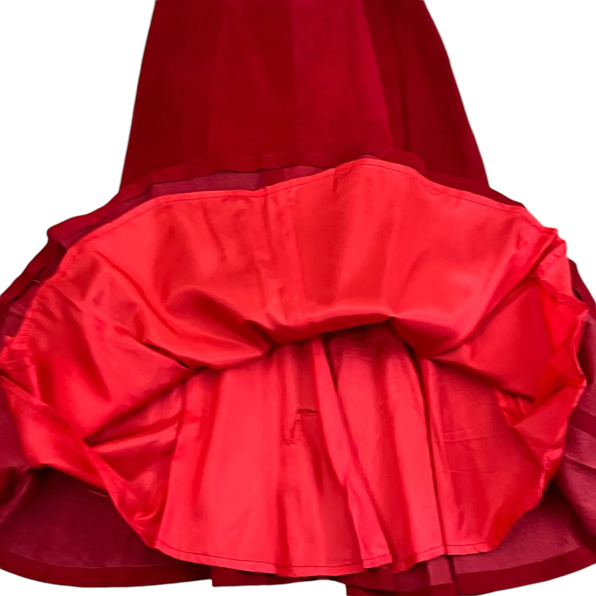 Vintage Red Suede Maxi Skirt Size 6