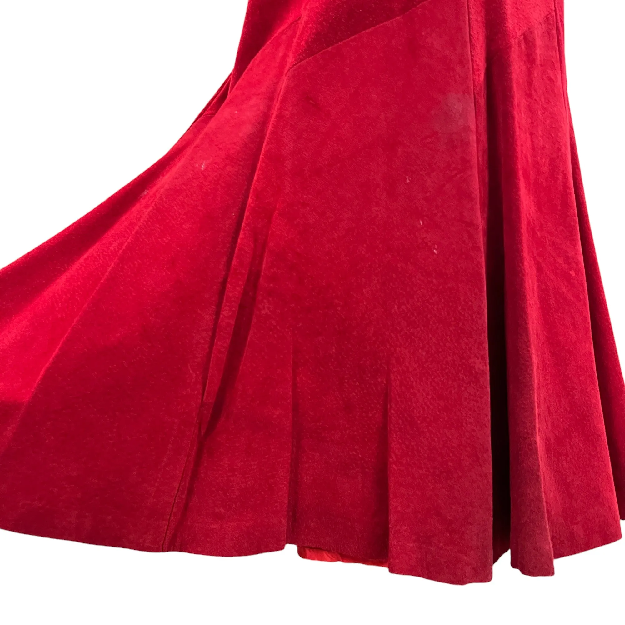 Vintage Red Suede Maxi Skirt Size 6