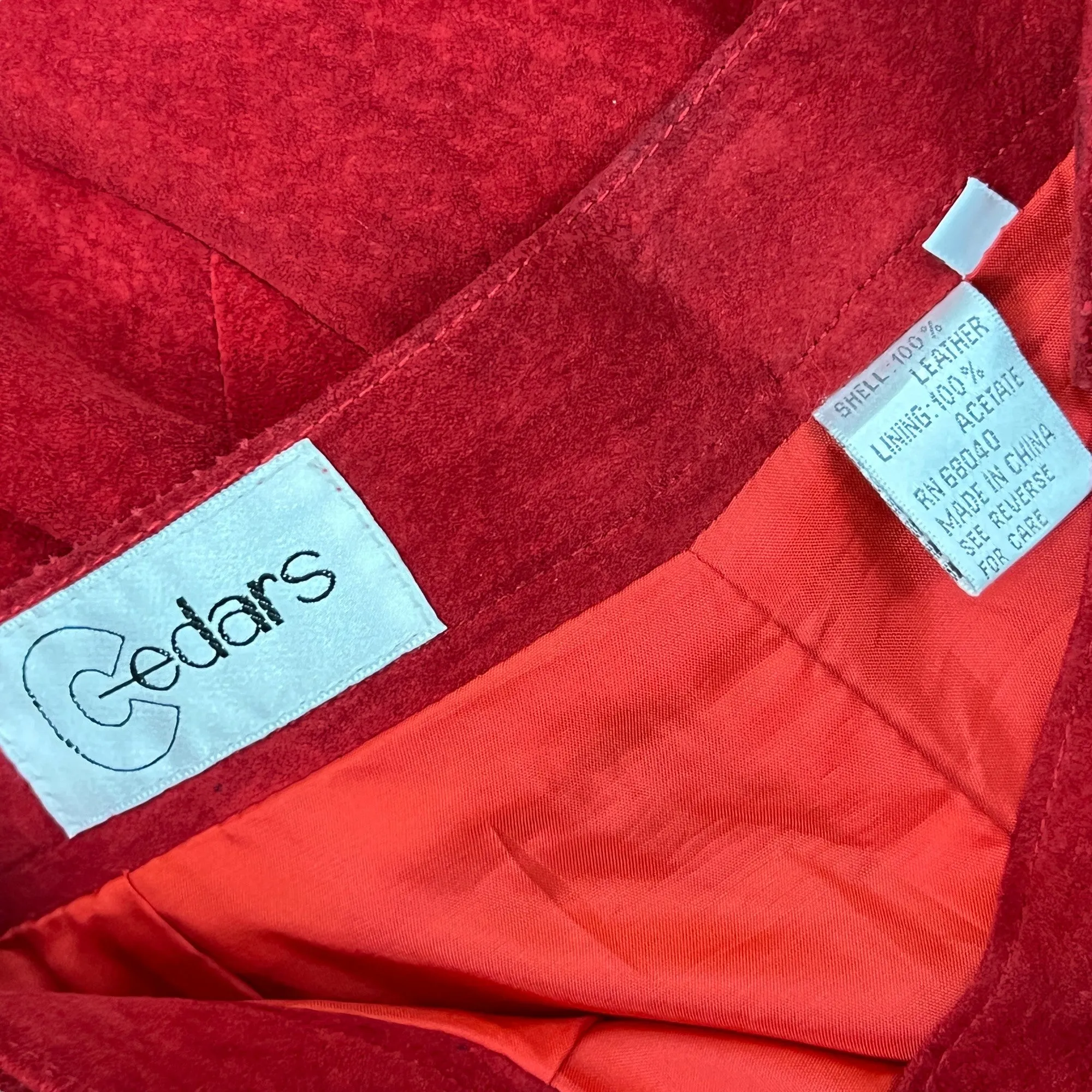 Vintage Red Suede Maxi Skirt Size 6