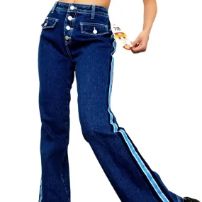 Vintage Sporty Striped Jeans (M)
