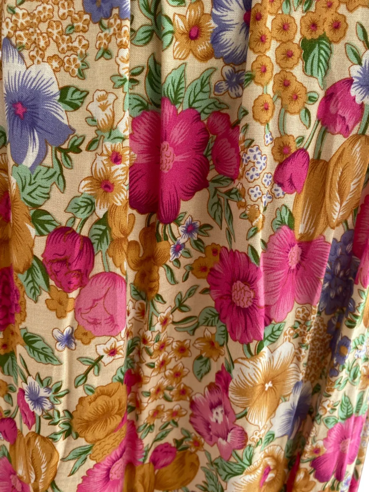 Wilde Bella Boho Floral Skirt | Sz S/M, High/Low, Tassels, Byron Bay Brand