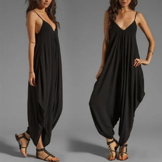 Women Spaghetti Strap Harem Jumpsuit